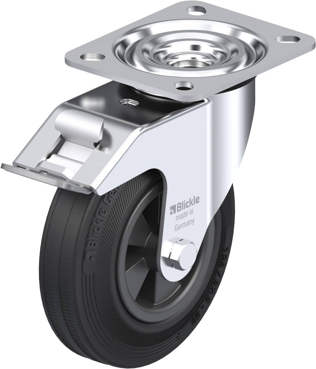 Blickle 7328 L-VPP 125G-FI Kółko skrętne z hamulcem Średnica koła: 125 mm Maksymalne obciążenie: 100 kg 1 szt. - obrazek 1
