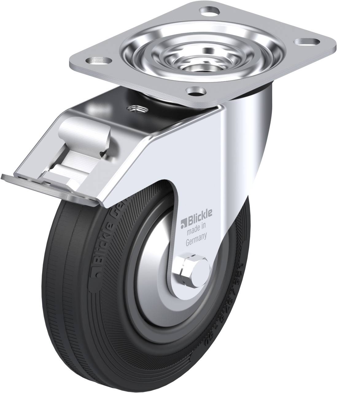 Blickle 435883 L-VPP 125G-FI-FA Kółko skrętne z hamulcem Średnica koła: 125 mm Maksymalne obciążenie: 100 kg 1 szt. - obrazek 1