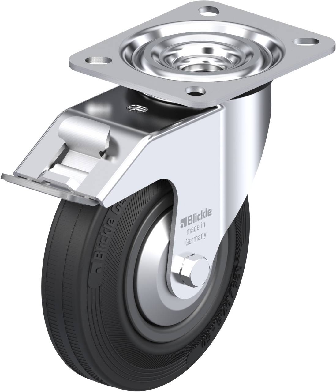 Blickle 478883 L-VPP 125R-FI-FA Kółko skrętne z hamulcem Średnica koła: 125 mm Maksymalne obciążenie: 100 kg 1 szt. - obrazek 1