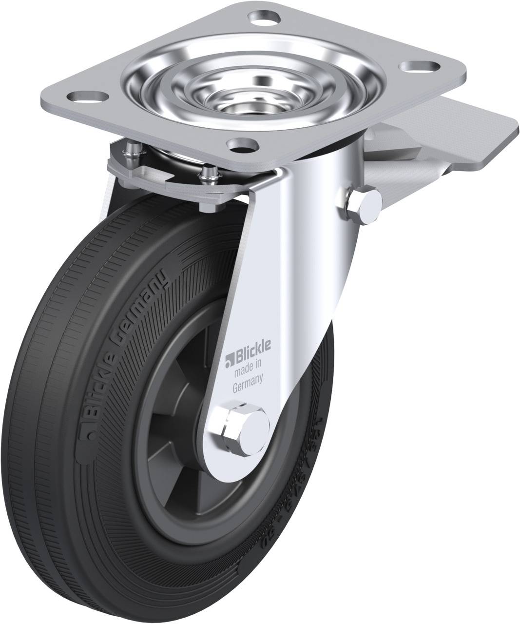 Blickle 28993 L-VPP 125R-ST Kółko skrętne z hamulcem Średnica koła: 125 mm Maksymalne obciążenie: 100 kg 1 szt. - obrazek 1