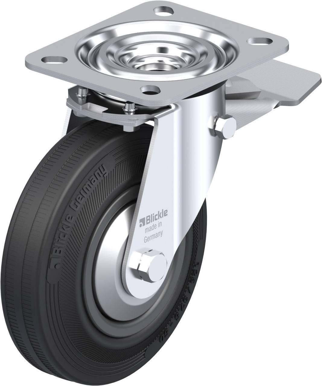 Blickle 69542 L-VPP 125R-ST-FA Kółko skrętne z hamulcem Średnica koła: 125 mm Maksymalne obciążenie: 100 kg 1 szt. - obrazek 1