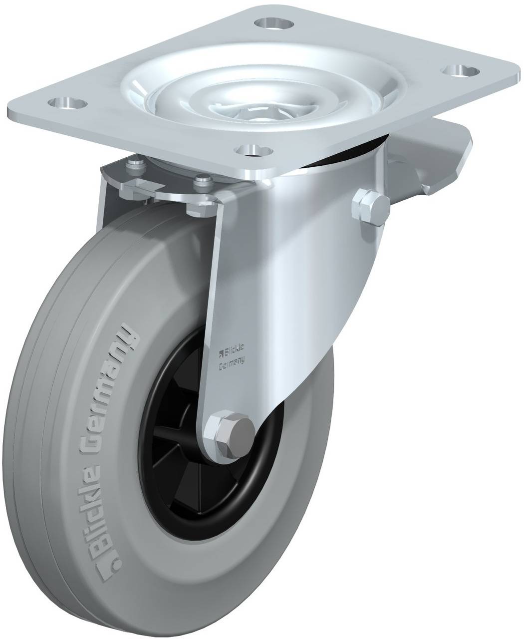 Blickle 345140 L-VPP 140G-ST-SG Kółko skrętne z hamulcem Średnica koła: 140 mm Maksymalne obciążenie: 115 kg 1 szt. - obrazek 1