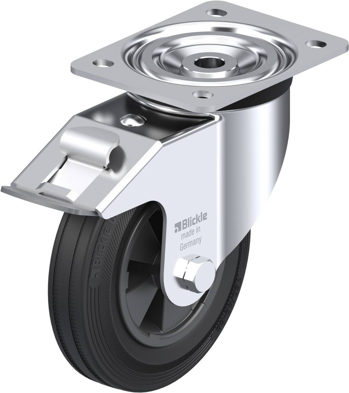 Blickle 72793 L-VPP 160G-FI Kółko skrętne z hamulcem Średnica koła: 160 mm Maksymalne obciążenie: 135 kg 1 szt. - obrazek 1