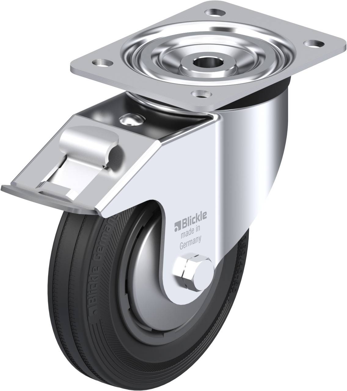 Blickle 38240 L-VPP 160G-FI-FA Kółko skrętne z hamulcem Średnica koła: 160 mm Maksymalne obciążenie: 135 kg 1 szt. - obrazek 1