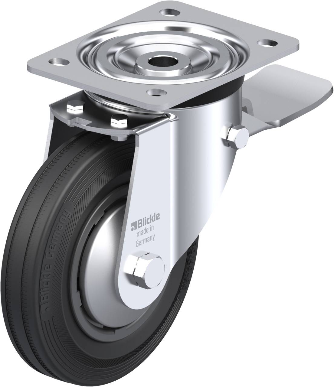 Blickle 32839 L-VPP 160G-ST-FA Kółko skrętne z hamulcem Średnica koła: 160 mm Maksymalne obciążenie: 135 kg 1 szt. - obrazek 1