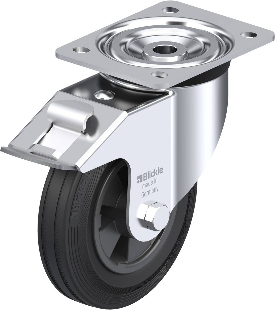 Blickle 74203 L-VPP 160R-FI Kółko skrętne z hamulcem Średnica koła: 160 mm Maksymalne obciążenie: 135 kg 1 szt. - obrazek 1