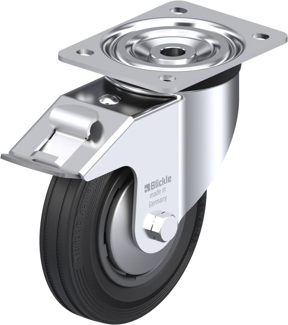 Blickle 68361 L-VPP 160R-FI-FA Kółko skrętne z hamulcem Średnica koła: 160 mm Maksymalne obciążenie: 135 kg 1 szt. - obrazek 1