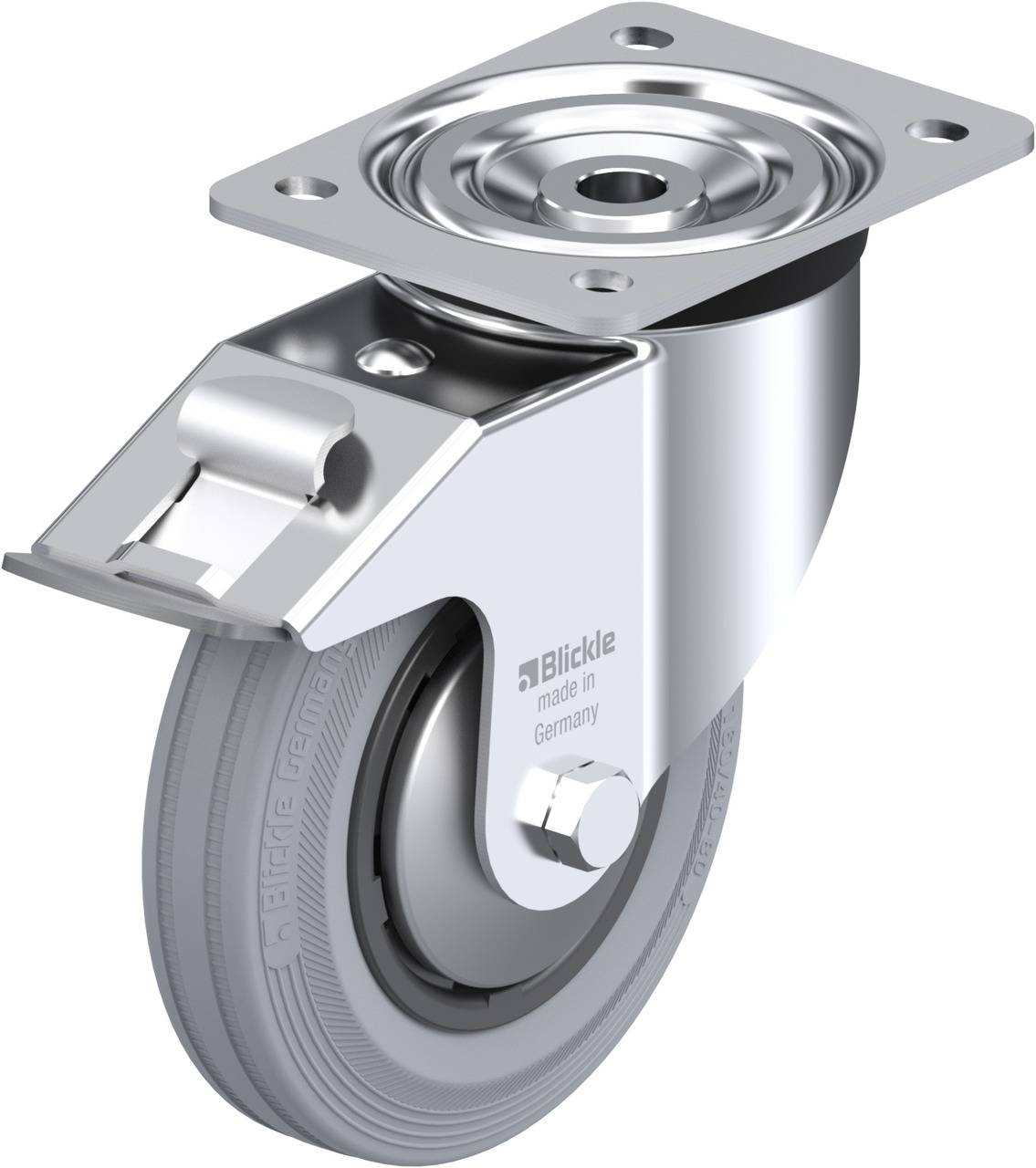 Blickle 430124 L-VPP 160R-FI-SG-FA Kółko skrętne z hamulcem Średnica koła: 160 mm Maksymalne obciążenie: 135 kg 1 szt. - obrazek 1