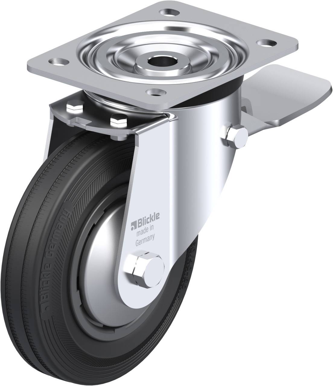 Blickle 103531 L-VPP 160R-ST-FA Kółko skrętne z hamulcem Średnica koła: 160 mm Maksymalne obciążenie: 135 kg 1 szt. - obrazek 1