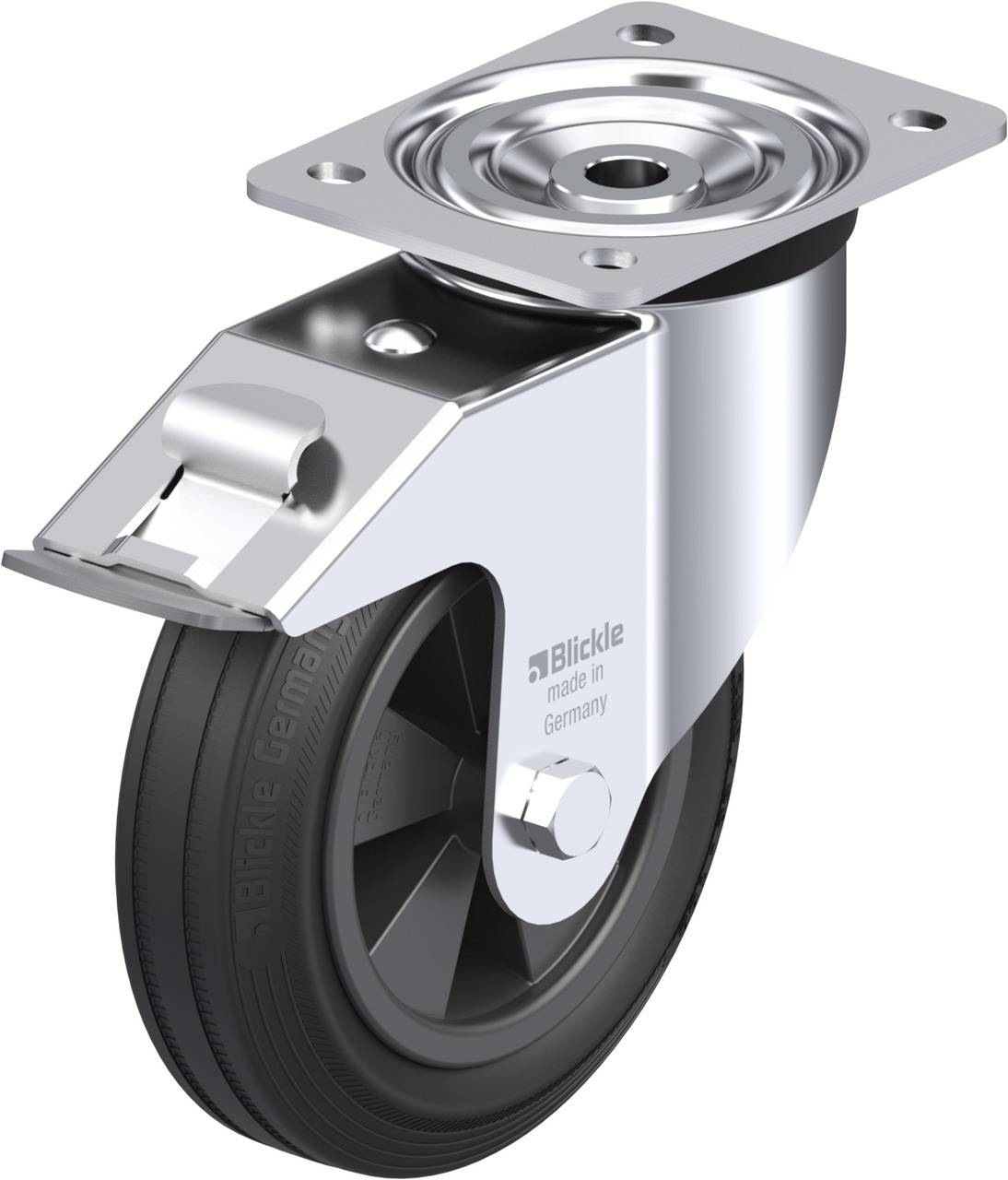 Blickle 59741 L-VPP 180G-FI Kółko skrętne z hamulcem Średnica koła: 180 mm Maksymalne obciążenie: 170 kg 1 szt. - obrazek 1