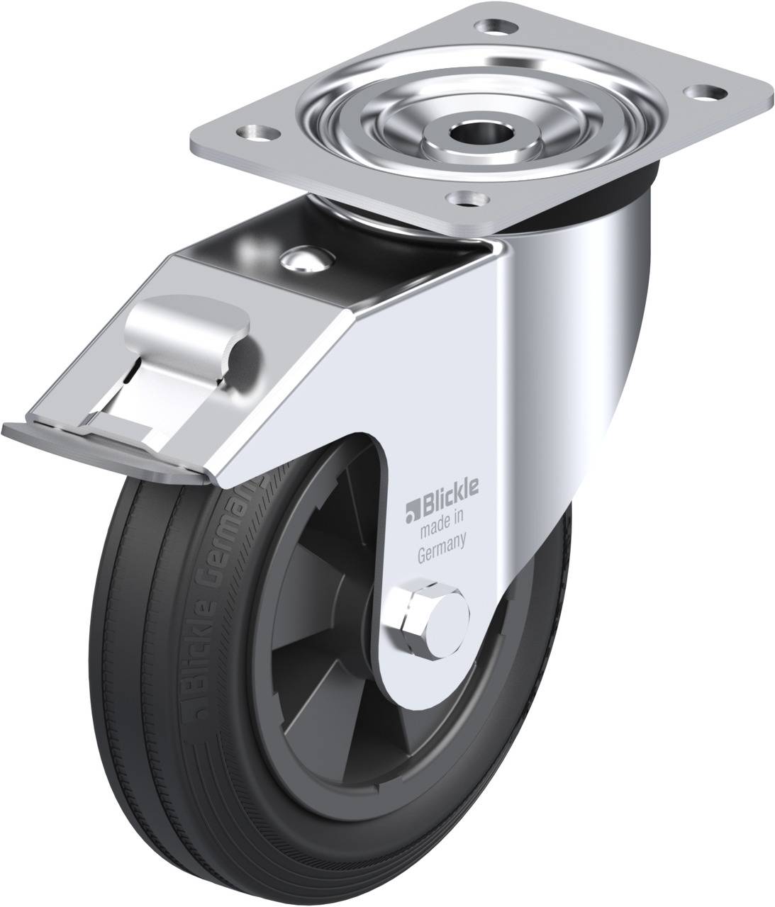 Blickle 101683 L-VPP 180R-FI Kółko skrętne z hamulcem Średnica koła: 180 mm Maksymalne obciążenie: 170 kg 1 szt. - obrazek 1