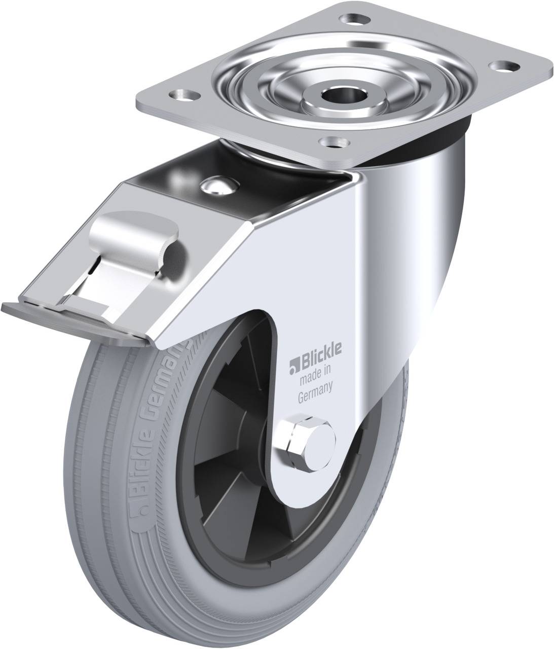 Blickle 74849 L-VPP 180R-FI-SG Kółko skrętne z hamulcem Średnica koła: 180 mm Maksymalne obciążenie: 170 kg 1 szt. - obrazek 1