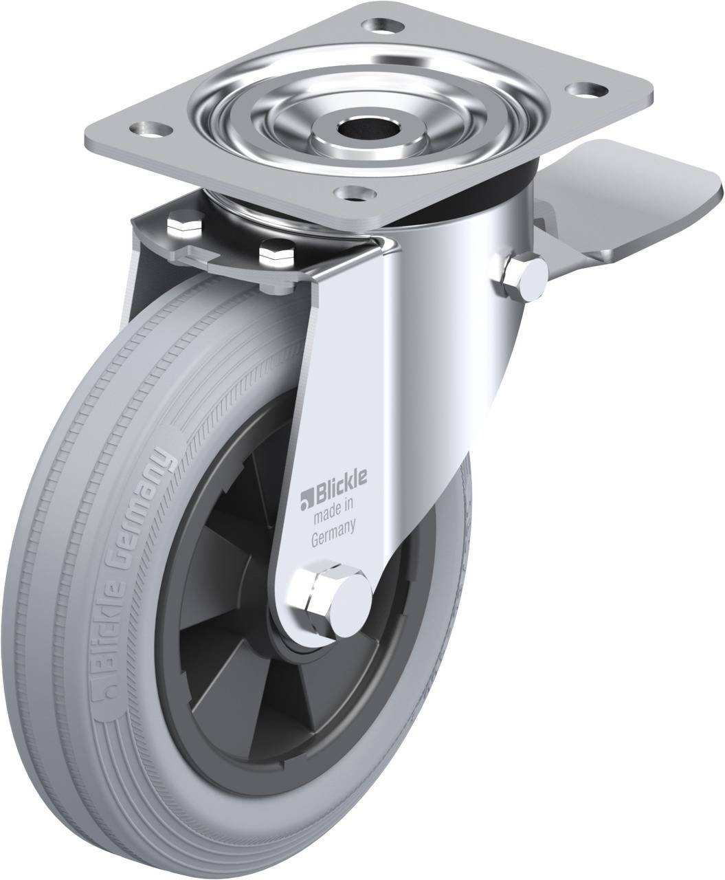 Blickle 439786 L-VPP 180R-ST-SG Kółko skrętne z hamulcem Średnica koła: 180 mm Maksymalne obciążenie: 170 kg 1 szt. - obrazek 1
