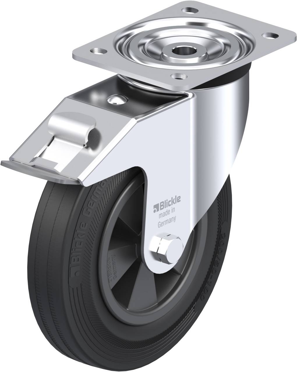 Blickle 62570 L-VPP 200G-FI Kółko skrętne z hamulcem Średnica koła: 200 mm Maksymalne obciążenie: 205 kg 1 szt. - obrazek 1