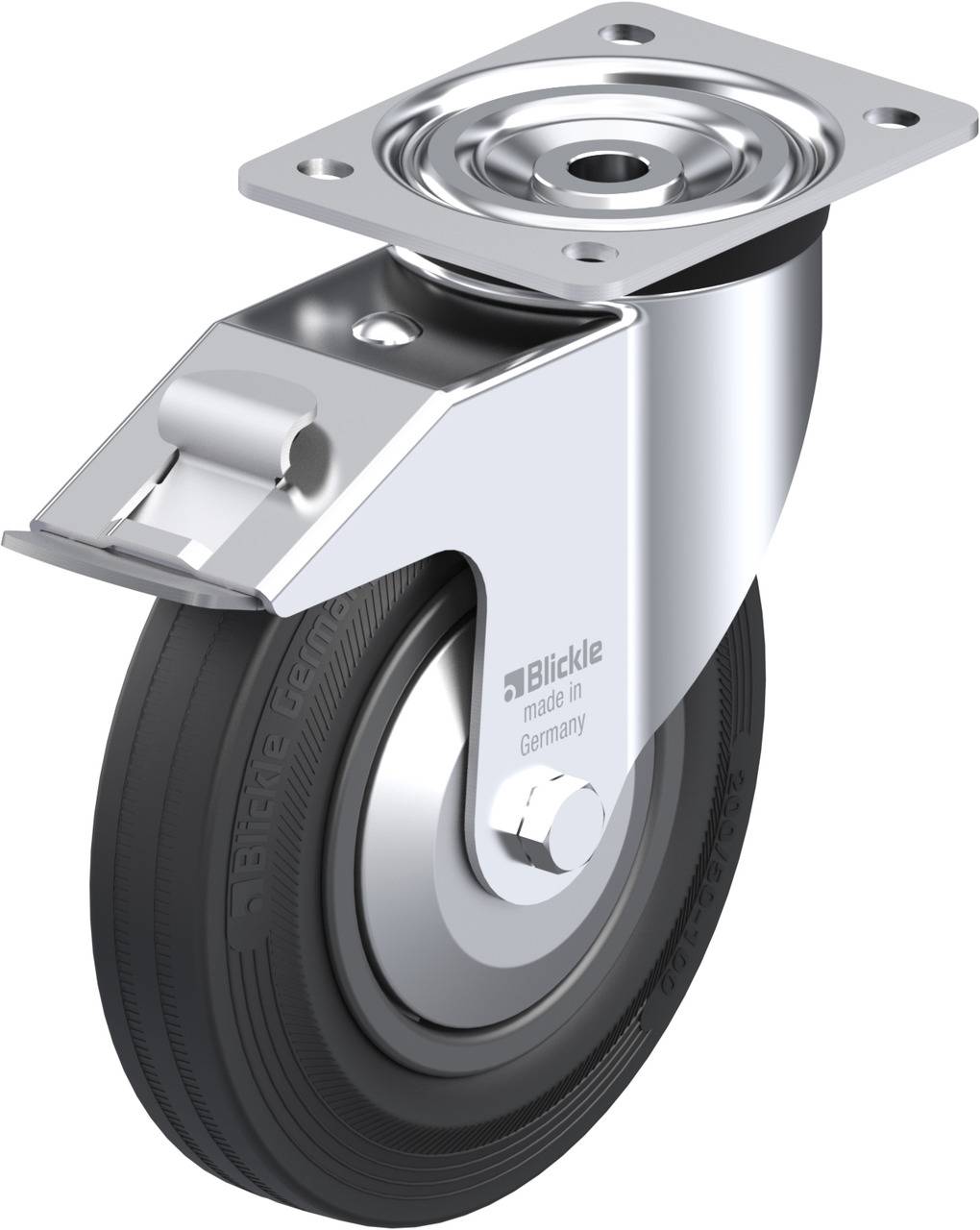 Blickle 383729 L-VPP 200G-FI-FA Kółko skrętne z hamulcem Średnica koła: 200 mm Maksymalne obciążenie: 205 kg 1 szt. - obrazek 1