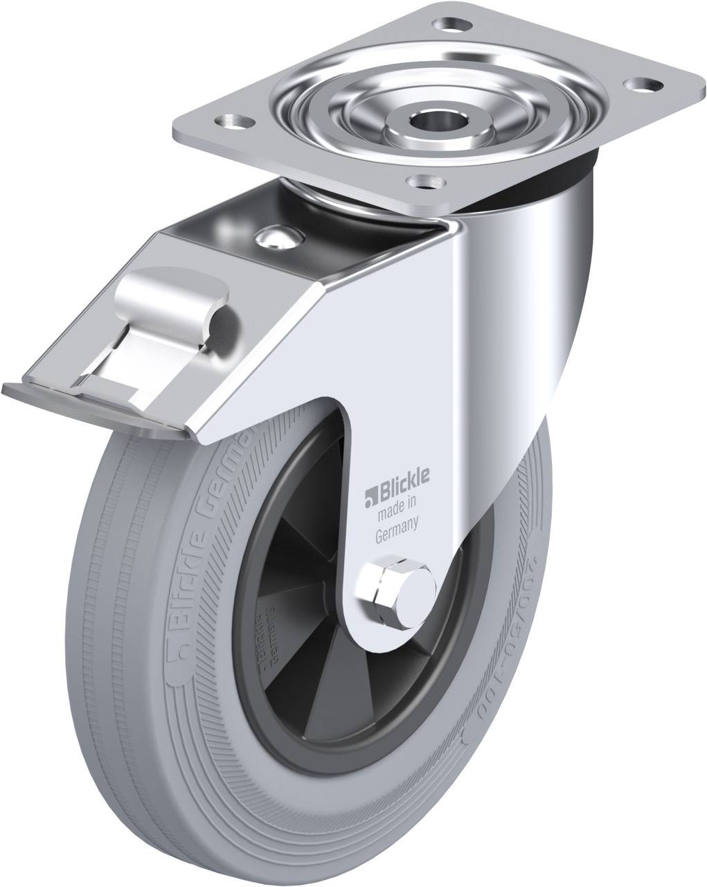 Blickle 293019 L-VPP 200G-FI-SG Kółko skrętne z hamulcem Średnica koła: 200 mm Maksymalne obciążenie: 205 kg 1 szt. - obrazek 1