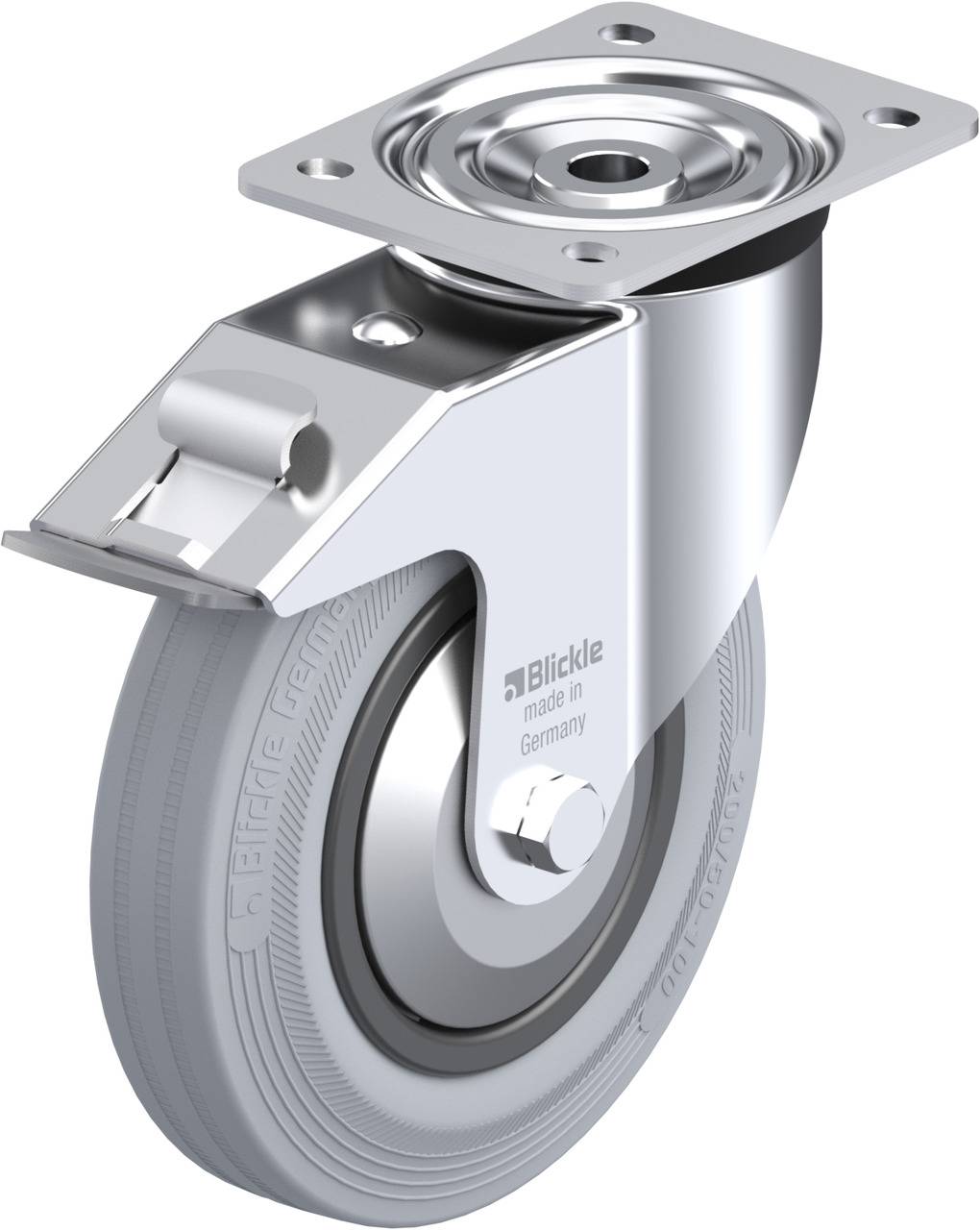 Blickle 323709 L-VPP 200G-FI-SG-FA Kółko skrętne z hamulcem Średnica koła: 200 mm Maksymalne obciążenie: 205 kg 1 szt. - obrazek 1