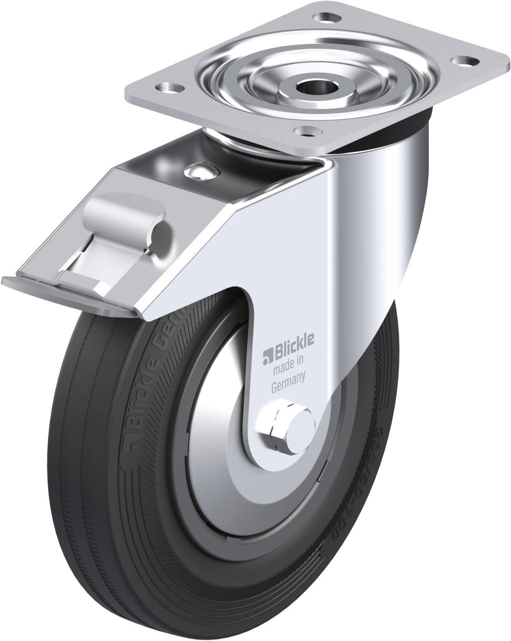 Blickle 749547 L-VPP 200R-FI-FA Kółko skrętne z hamulcem Średnica koła: 200 mm Maksymalne obciążenie: 205 kg 1 szt. - obrazek 1