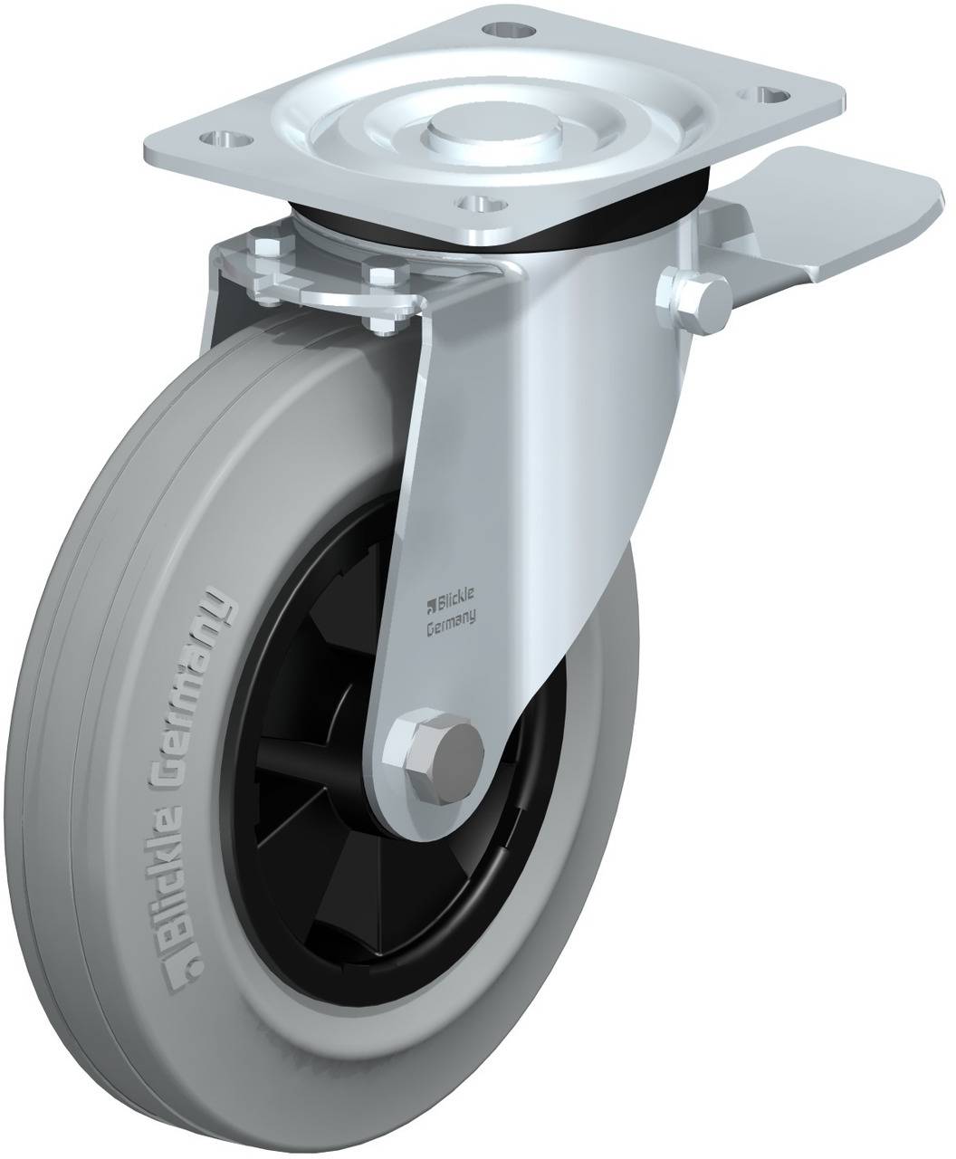 Blickle 85076 L-VPP 200R-ST-SG Kółko skrętne z hamulcem Średnica koła: 200 mm Maksymalne obciążenie: 205 kg 1 szt. - obrazek 1