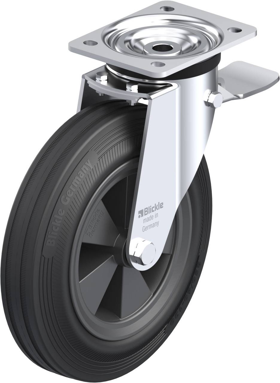 Blickle 50336 L-VPP 250G-3-ST Kółko skrętne z hamulcem Średnica koła: 250 mm Maksymalne obciążenie: 295 kg 1 szt. - obrazek 1