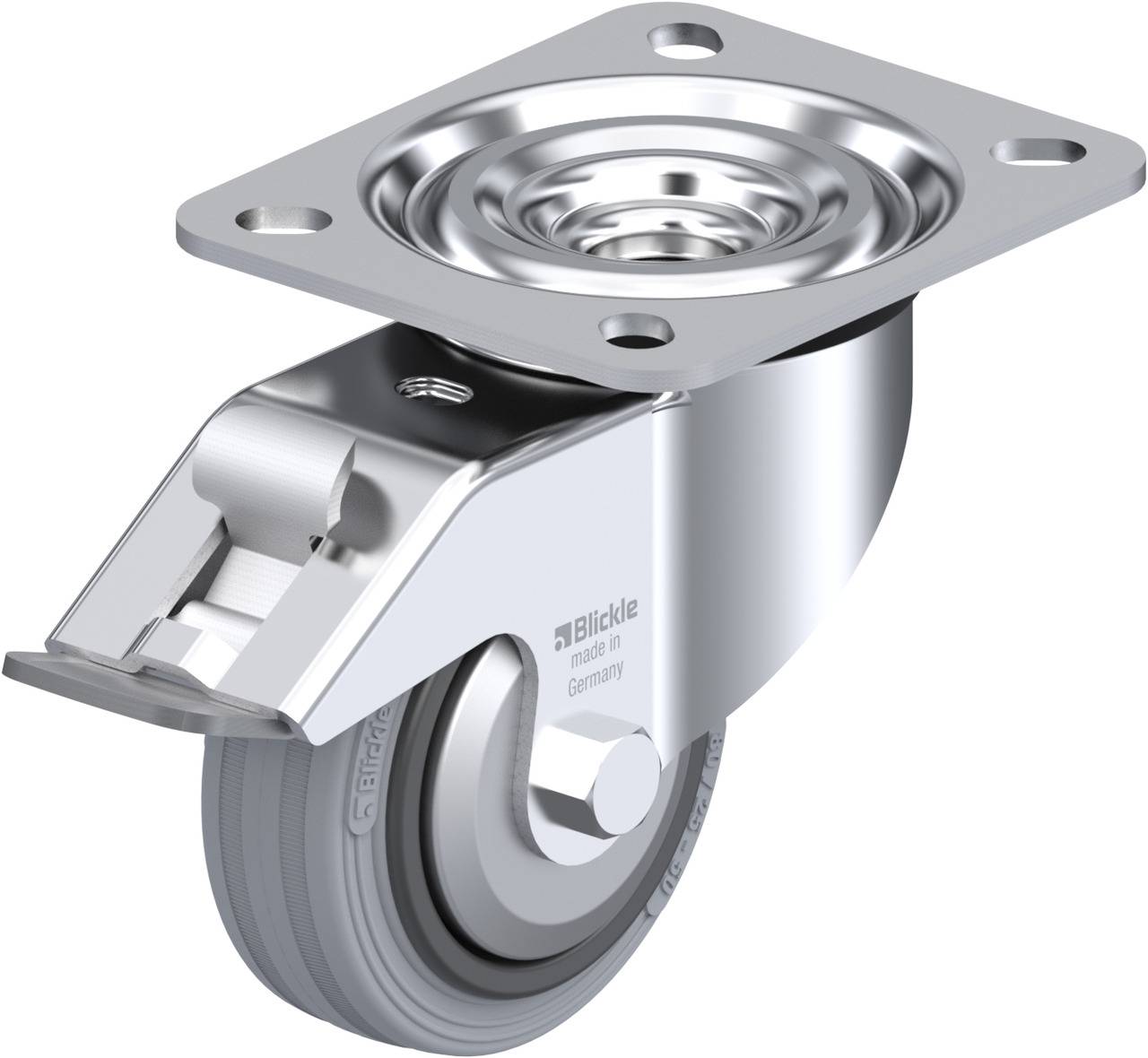 Blickle 483651 L-VPP 80G-FI-SG-FA Kółko skrętne z hamulcem Średnica koła: 80 mm Maksymalne obciążenie: 50 kg 1 szt. - obrazek 1