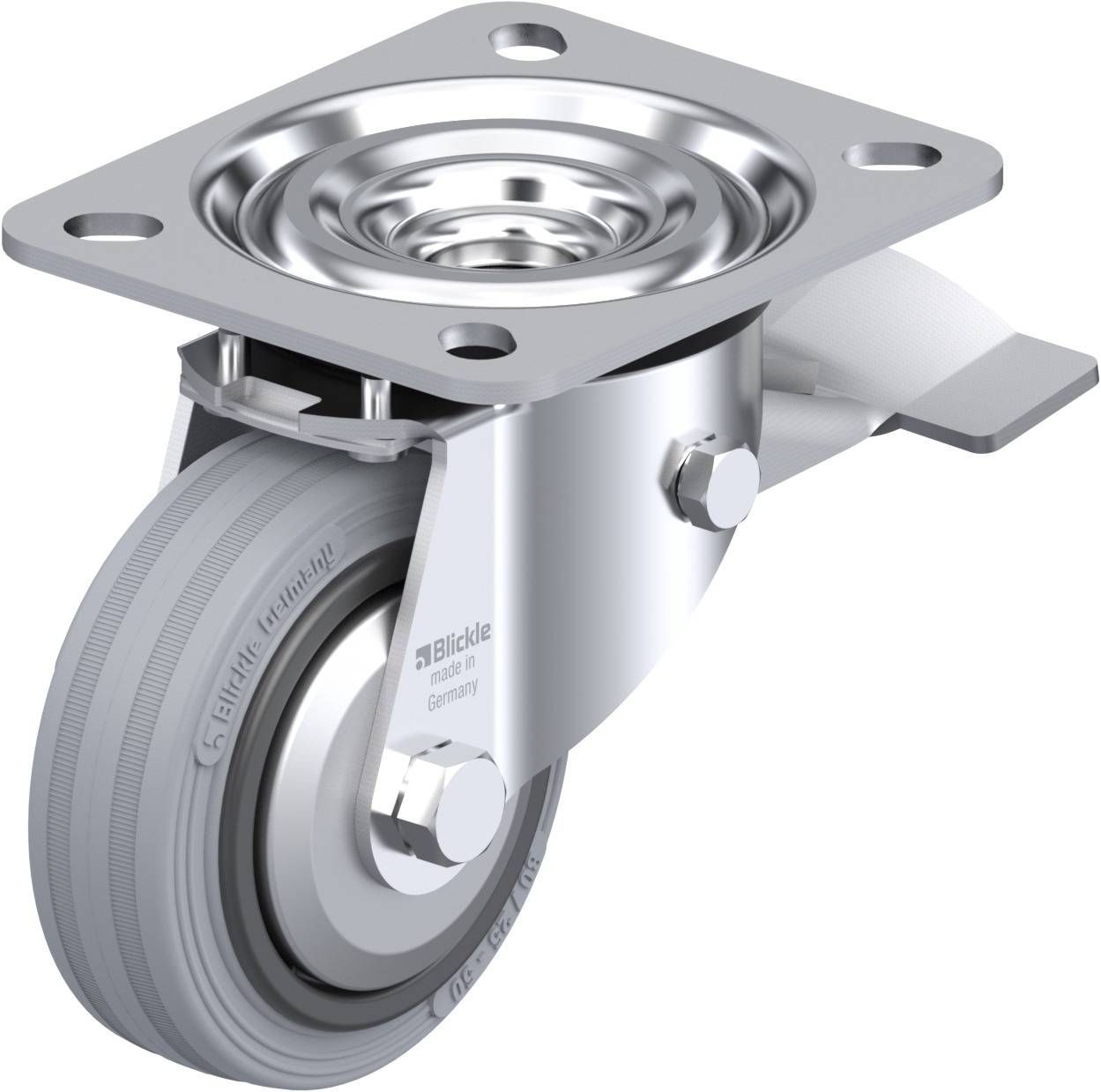Blickle 659680 L-VPP 80G-ST-SG-FA Kółko skrętne z hamulcem Średnica koła: 80 mm Maksymalne obciążenie: 50 kg 1 szt. - obrazek 1