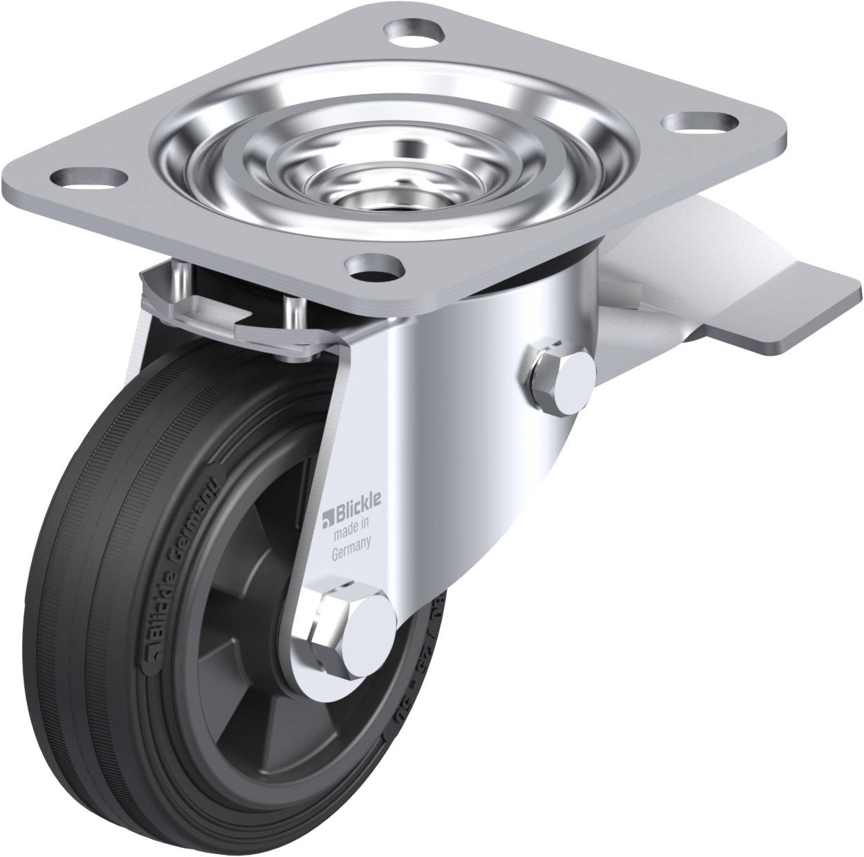 Blickle 50260 L-VPP 80R-ST Kółko skrętne z hamulcem Średnica koła: 80 mm Maksymalne obciążenie: 50 kg 1 szt. - obrazek 1
