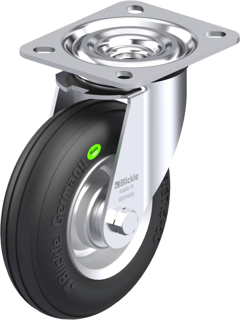 Blickle 561696 L-VW 125R Kółko skrętne Średnica koła: 125 mm Maksymalne obciążenie: 50 kg 1 szt. - obrazek 1