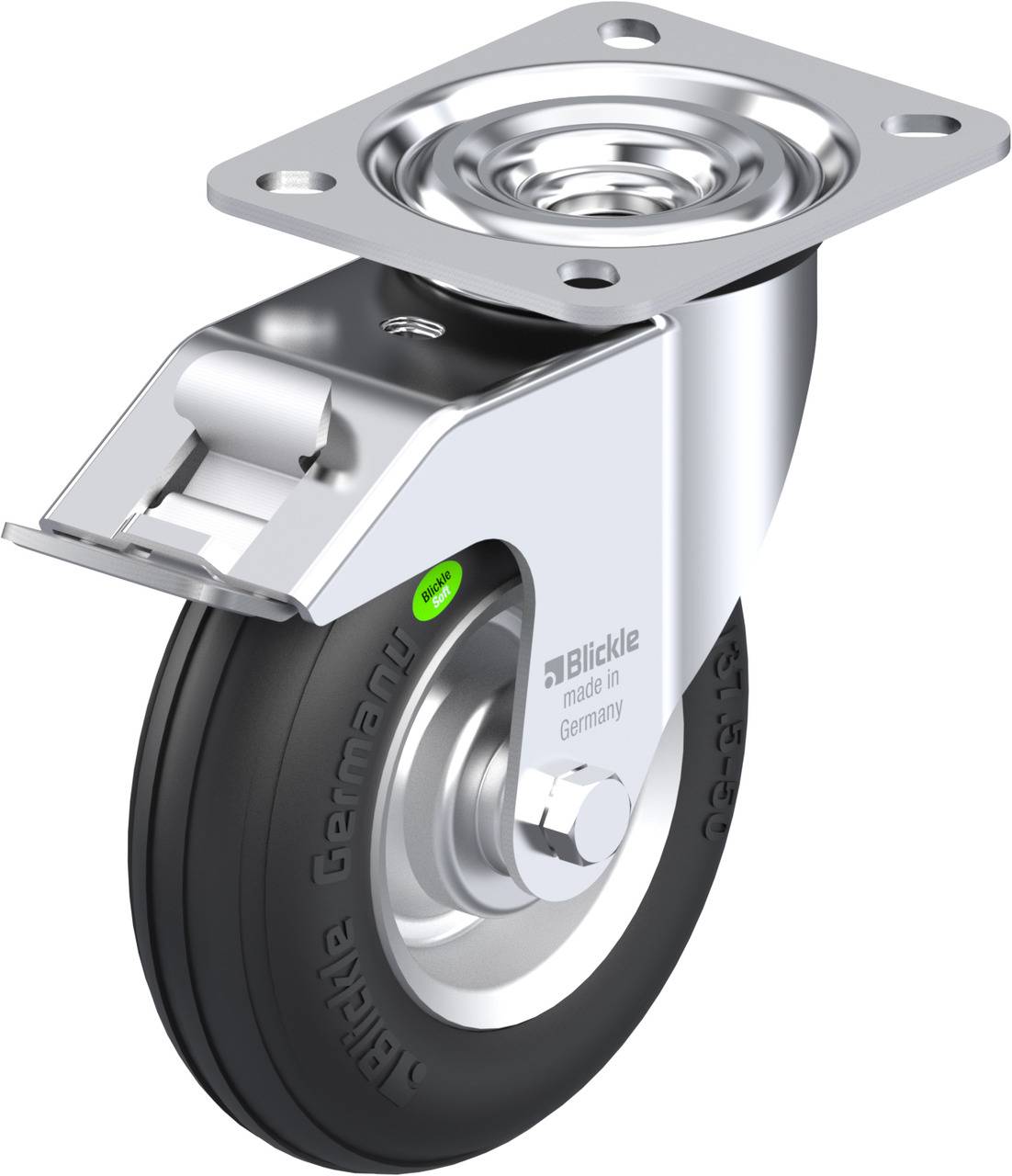 Blickle 608638 L-VW 125R-FI Kółko skrętne z hamulcem Średnica koła: 125 mm Maksymalne obciążenie: 50 kg 1 szt. - obrazek 1