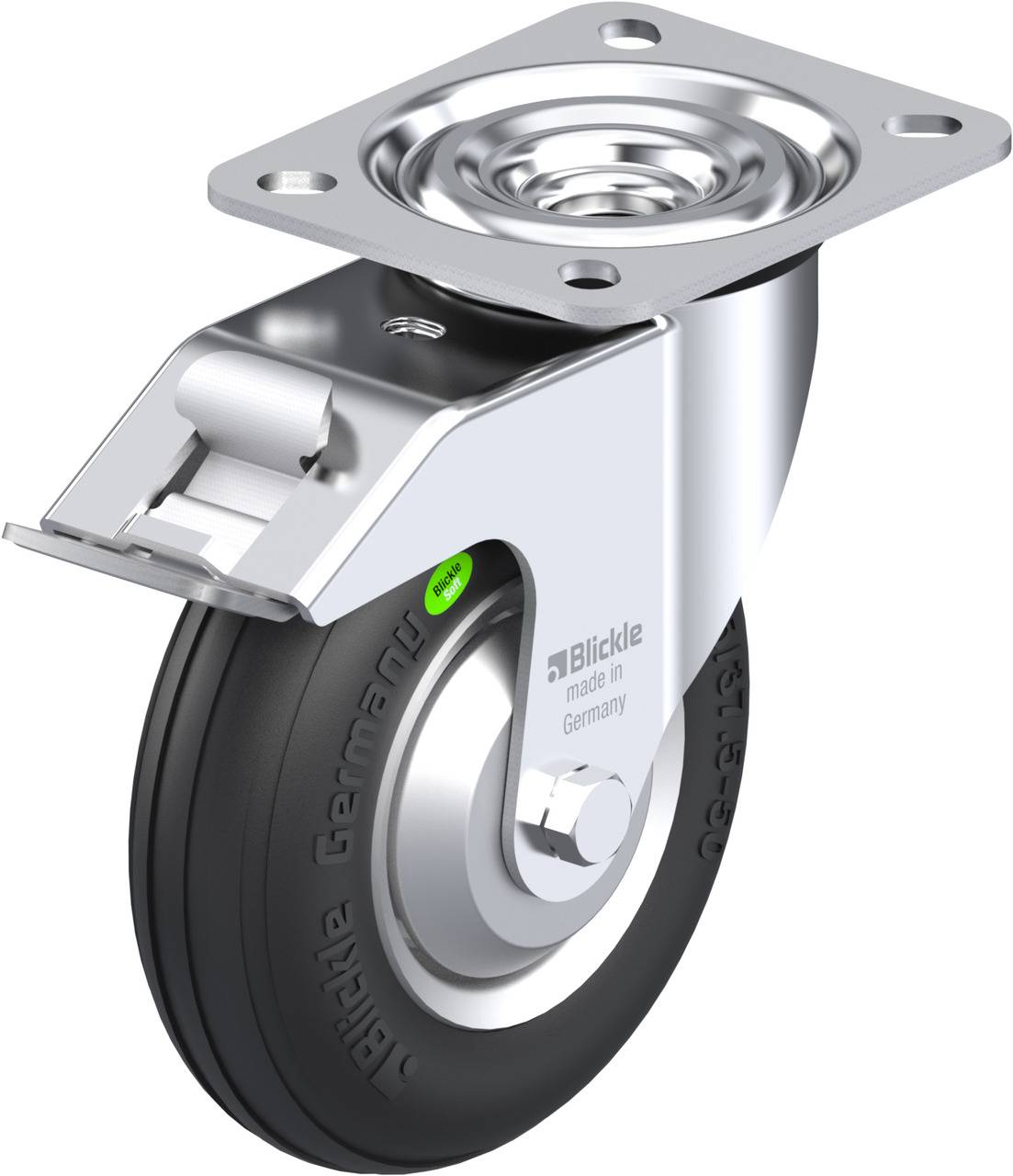 Blickle 749556 L-VW 125R-FI-FA Kółko skrętne z hamulcem Średnica koła: 125 mm Maksymalne obciążenie: 50 kg 1 szt. - obrazek 1