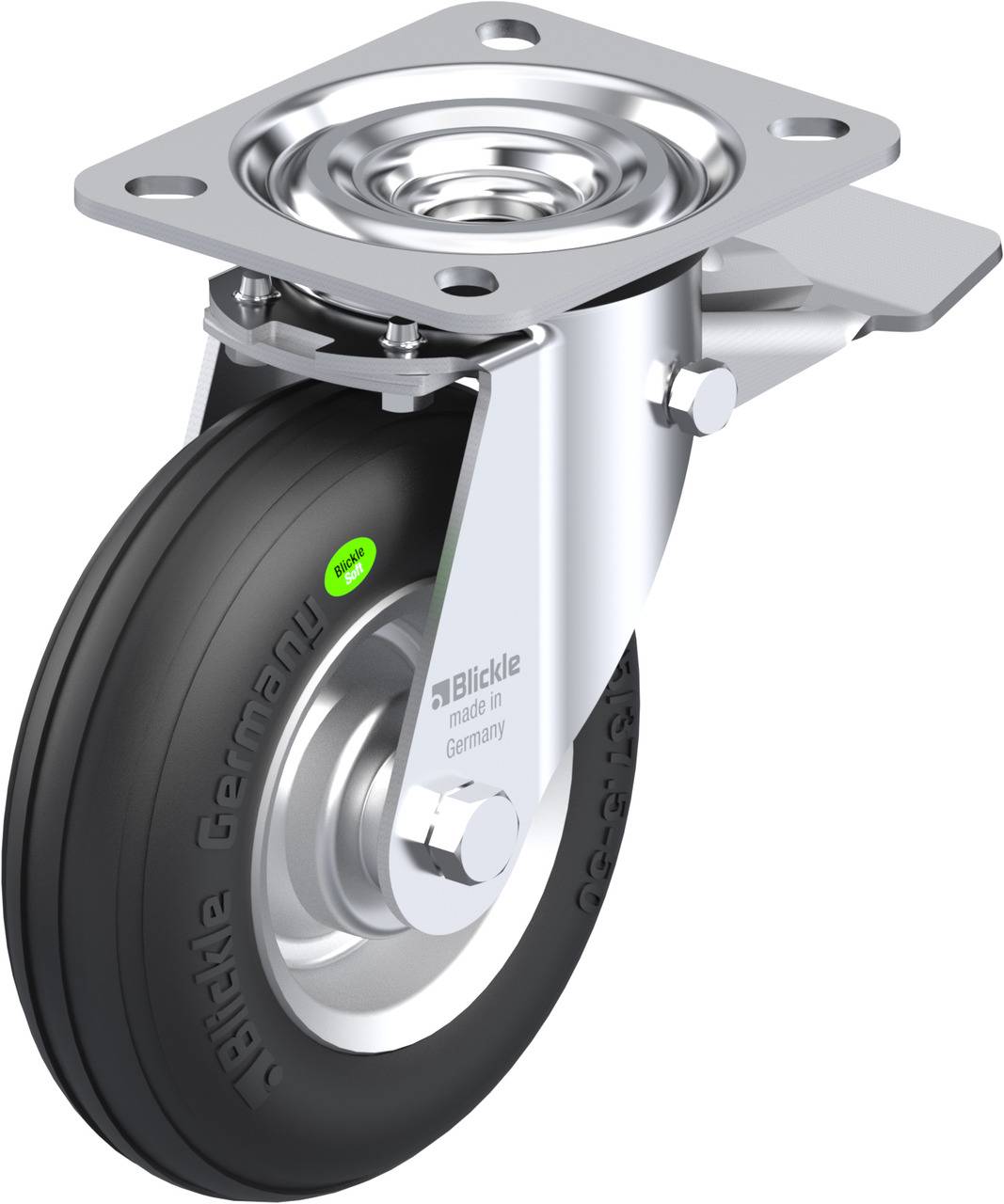 Blickle 561803 L-VW 125R-ST Kółko skrętne z hamulcem Średnica koła: 125 mm Maksymalne obciążenie: 50 kg 1 szt. - obrazek 1