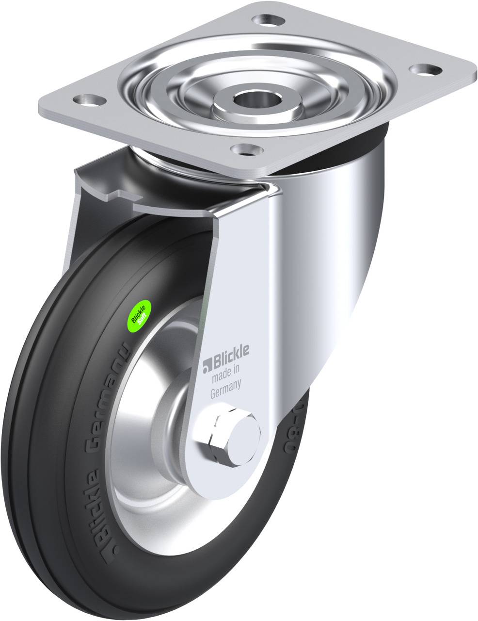 Blickle 539767 L-VW 162R Kółko skrętne Średnica koła: 160 mm Maksymalne obciążenie: 70 kg 1 szt. - obrazek 1