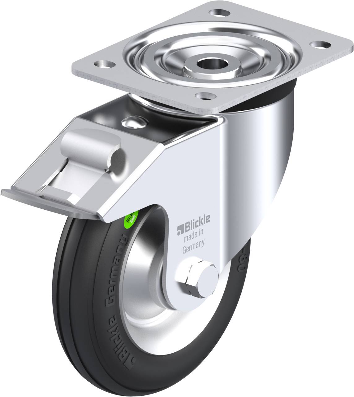 Blickle 609396 L-VW 162R-FI Kółko skrętne z hamulcem Średnica koła: 160 mm Maksymalne obciążenie: 70 kg 1 szt. - obrazek 1