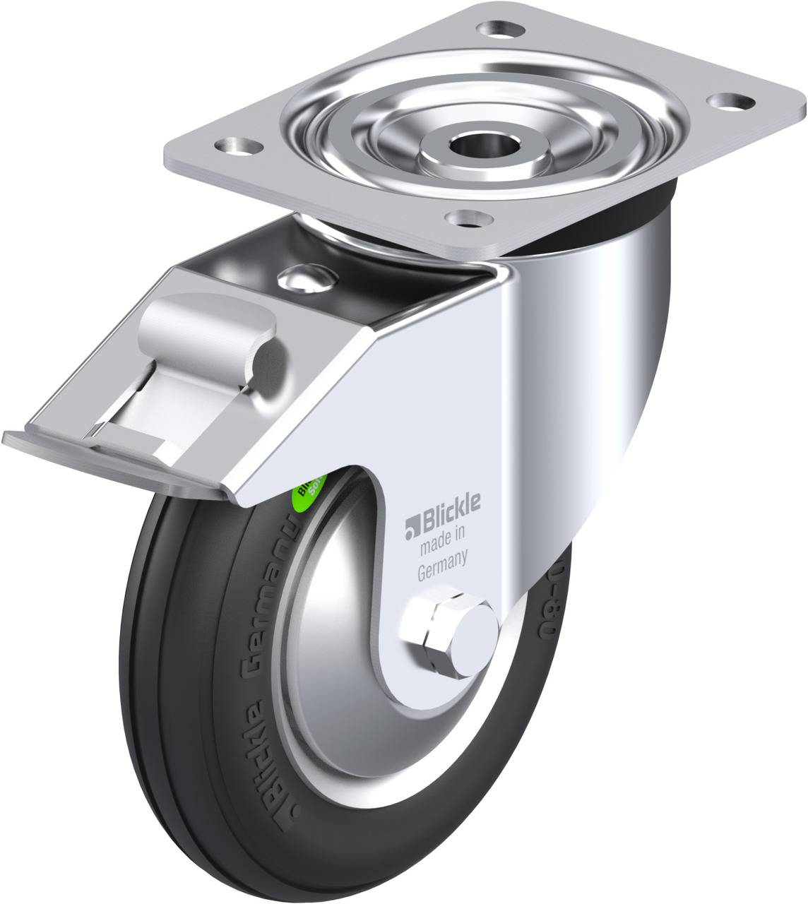 Blickle 694281 L-VW 162R-FI-FA Kółko skrętne z hamulcem Średnica koła: 160 mm Maksymalne obciążenie: 70 kg 1 szt. - obrazek 1