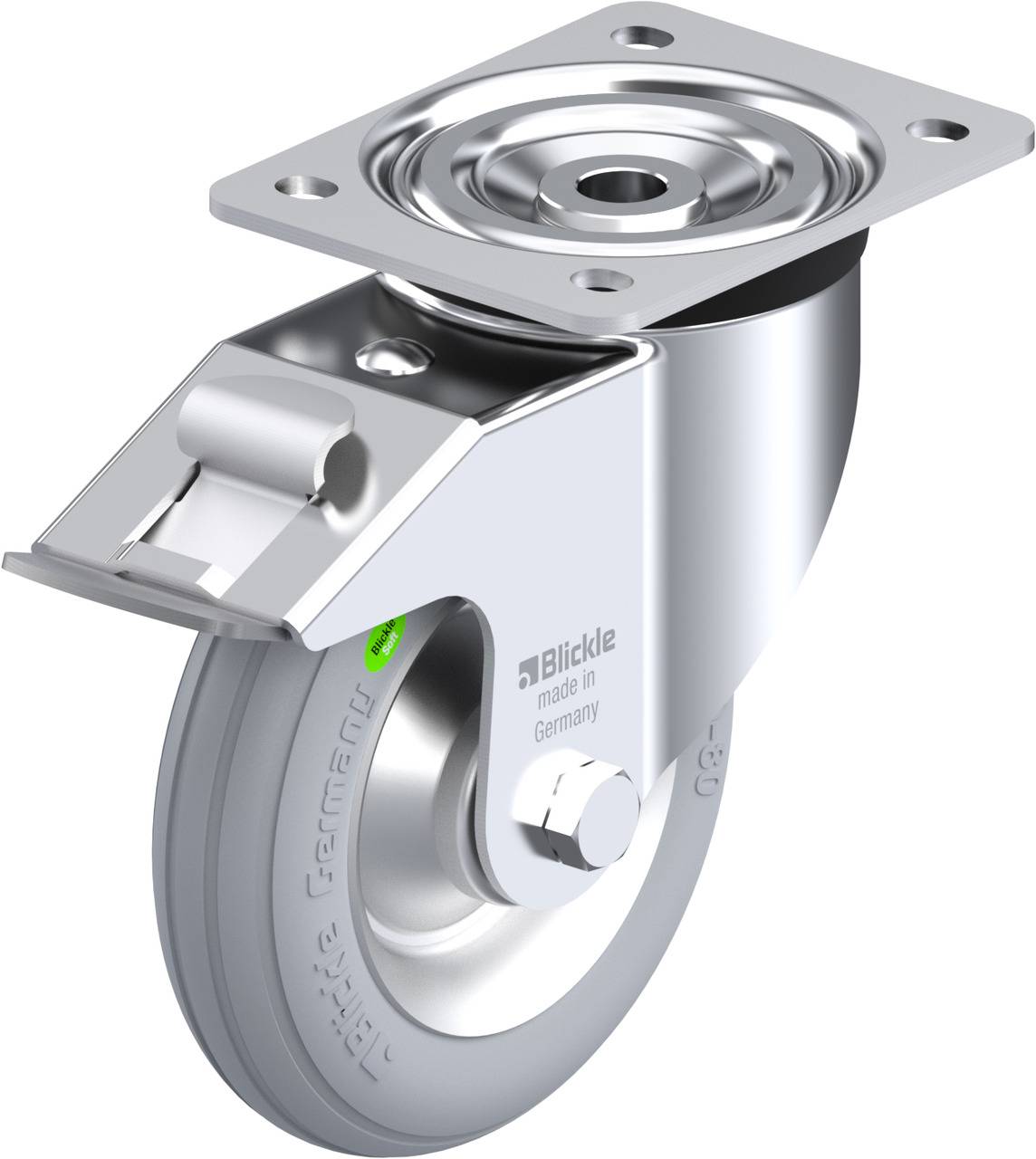 Blickle 609040 L-VW 162R-FI-SG Kółko skrętne z hamulcem Średnica koła: 160 mm Maksymalne obciążenie: 70 kg 1 szt. - obrazek 1