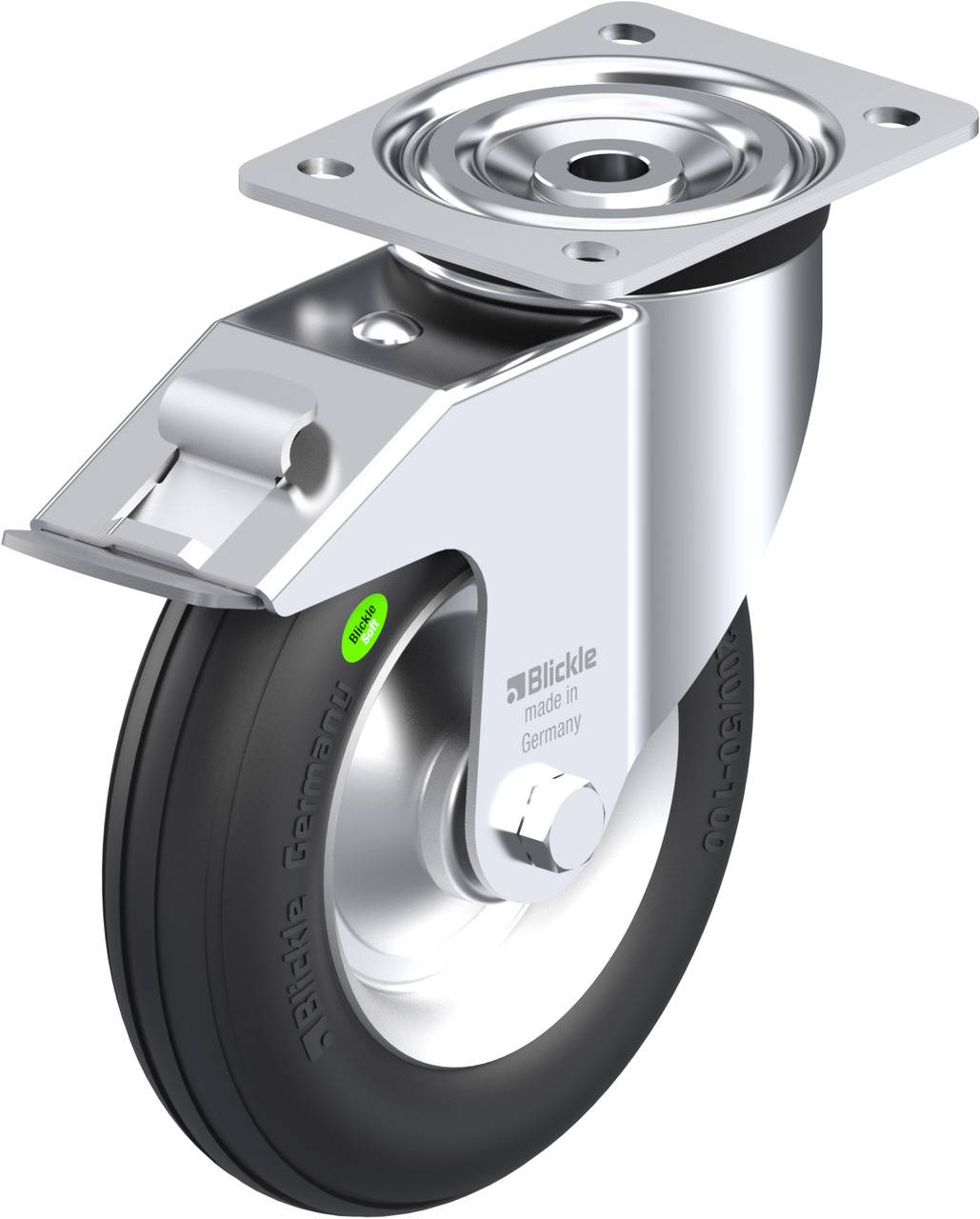 Blickle 545145 L-VW 202R-FI Kółko skrętne z hamulcem Średnica koła: 200 mm Maksymalne obciążenie: 100 kg 1 szt. - obrazek 1