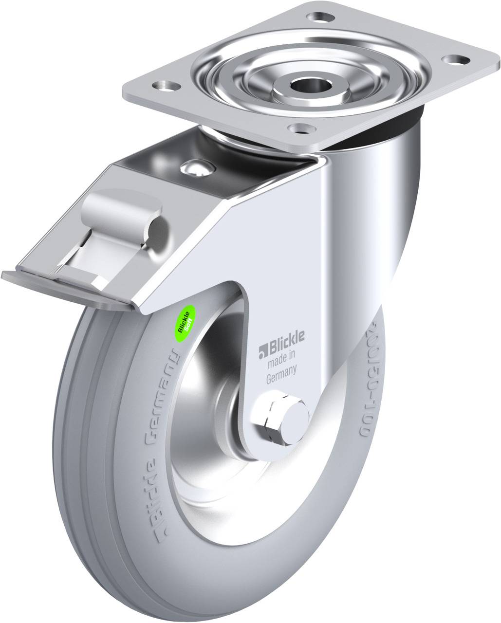 Blickle 609032 L-VW 202R-FI-SG Kółko skrętne z hamulcem Średnica koła: 200 mm Maksymalne obciążenie: 100 kg 1 szt. - obrazek 1