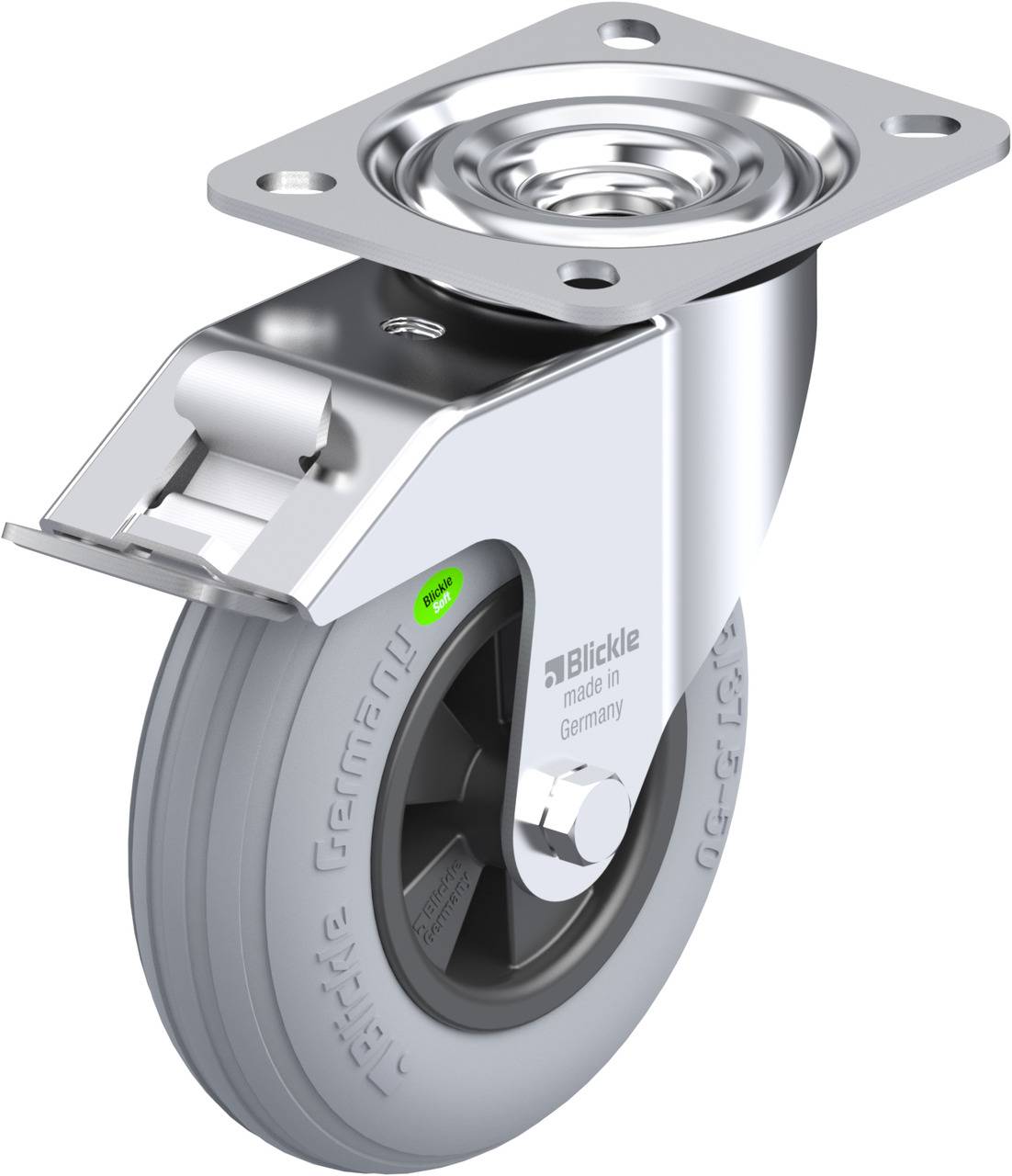 Blickle 706903 L-VWPP 125G-FI-SG Kółko skrętne z hamulcem Średnica koła: 125 mm Maksymalne obciążenie: 50 kg 1 szt. - obrazek 1