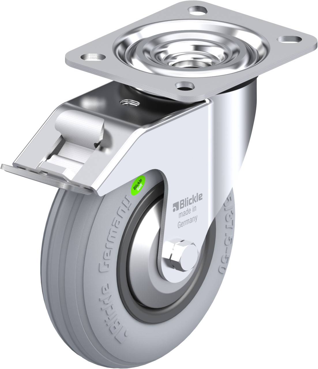 Blickle 747246 L-VWPP 125G-FI-SG-FA Kółko skrętne z hamulcem Średnica koła: 125 mm Maksymalne obciążenie: 50 kg 1 szt. - obrazek 1