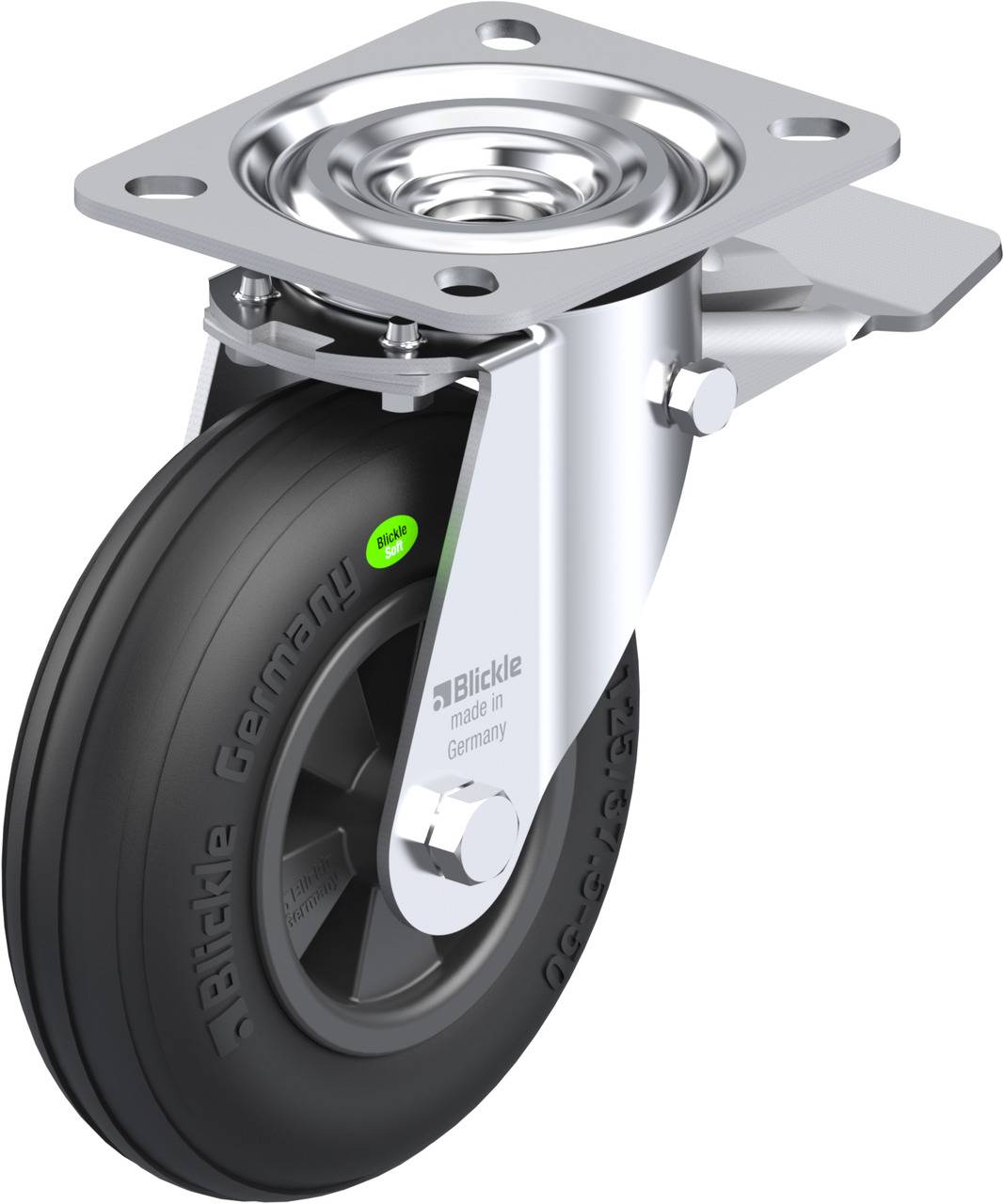 Blickle 578179 L-VWPP 125G-ST Kółko skrętne z hamulcem Średnica koła: 125 mm Maksymalne obciążenie: 50 kg 1 szt. - obrazek 1