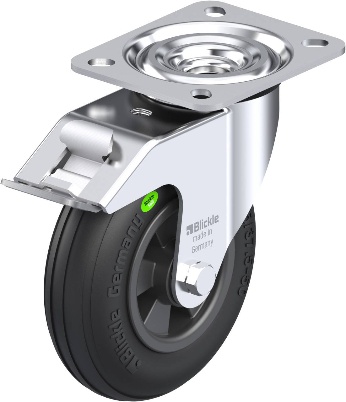 Blickle 755153 L-VWPP 125R-FI Kółko skrętne z hamulcem Średnica koła: 125 mm Maksymalne obciążenie: 50 kg 1 szt. - obrazek 1