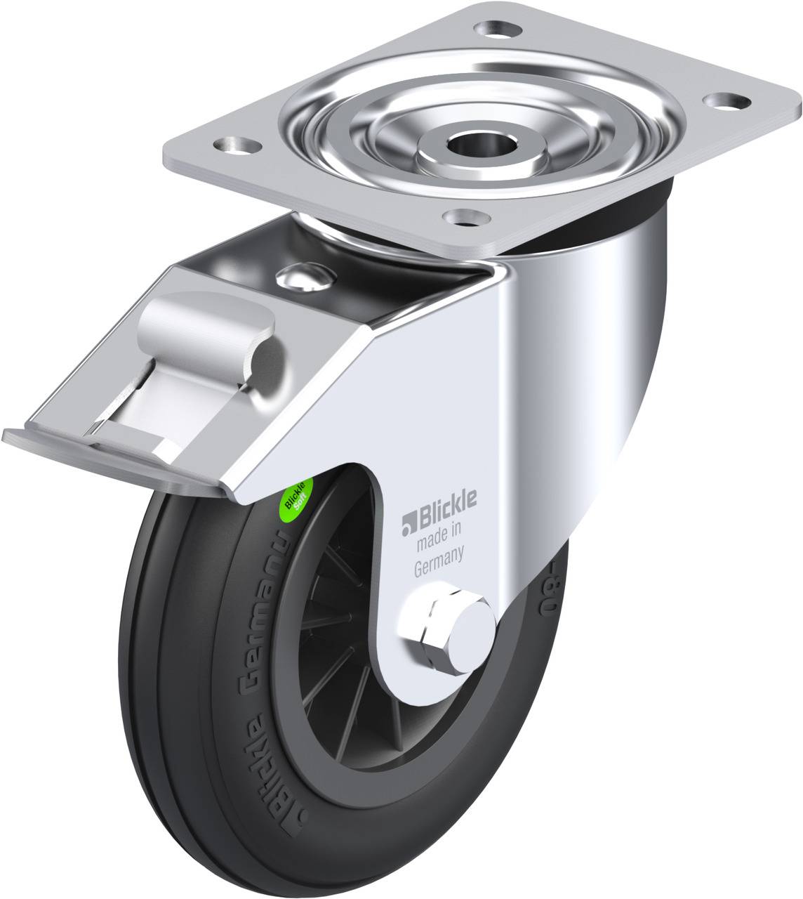 Blickle 642553 L-VWPP 160G-FI Kółko skrętne z hamulcem Średnica koła: 160 mm Maksymalne obciążenie: 70 kg 1 szt. - obrazek 1