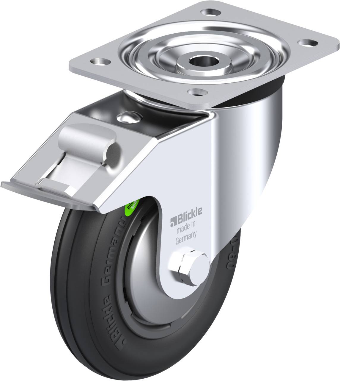 Blickle 626440 L-VWPP 160G-FI-FA Kółko skrętne z hamulcem Średnica koła: 160 mm Maksymalne obciążenie: 70 kg 1 szt. - obrazek 1