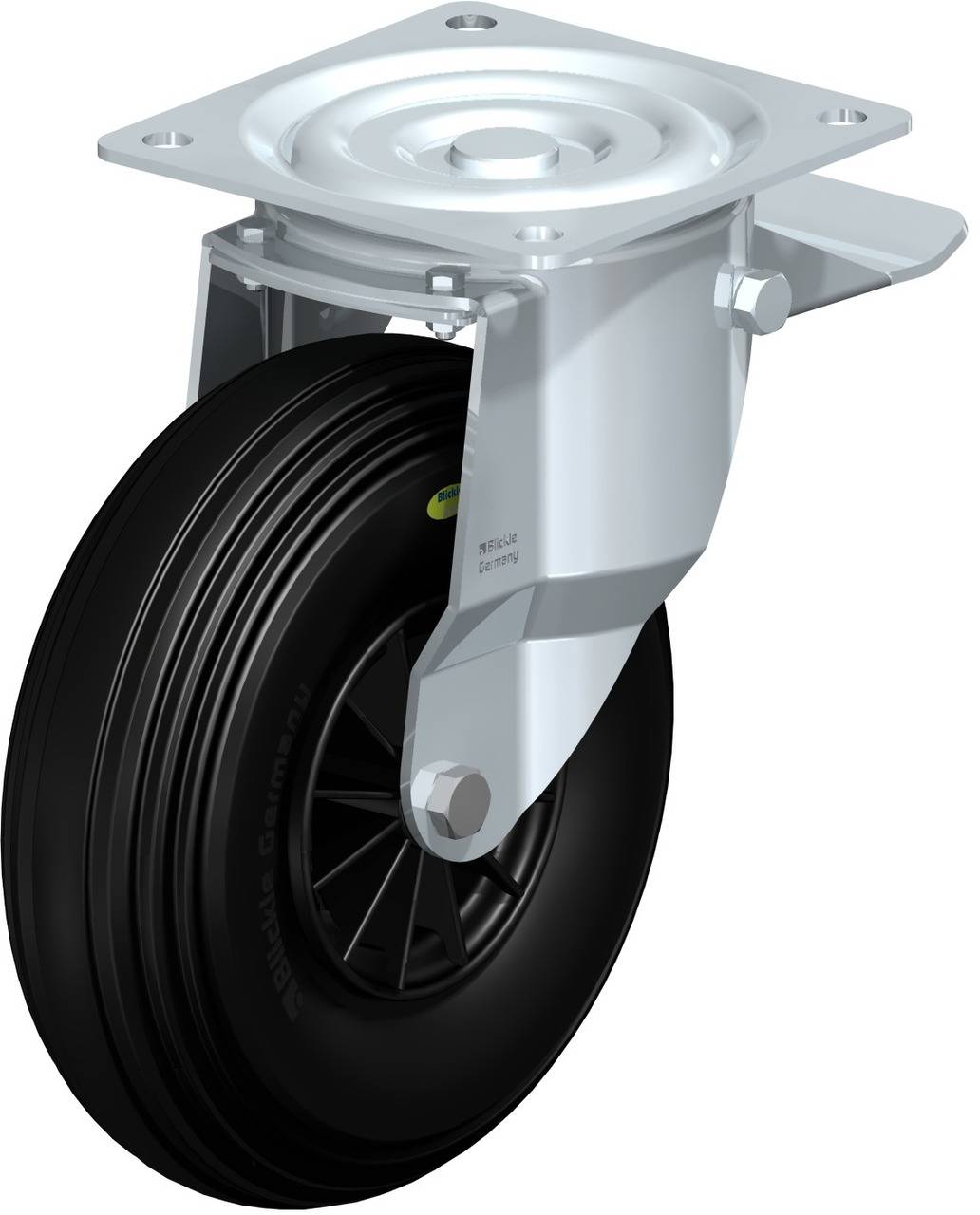 Blickle 578328 L-VWPP 260G-ST Kółko skrętne z hamulcem Średnica koła: 260 mm Maksymalne obciążenie: 200 kg 1 szt. - obrazek 1