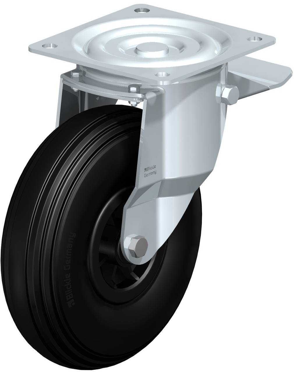 Blickle 849977 L-VWPP 260R-ST Kółko skrętne z hamulcem Średnica koła: 260 mm Maksymalne obciążenie: 200 kg 1 szt. - obrazek 1
