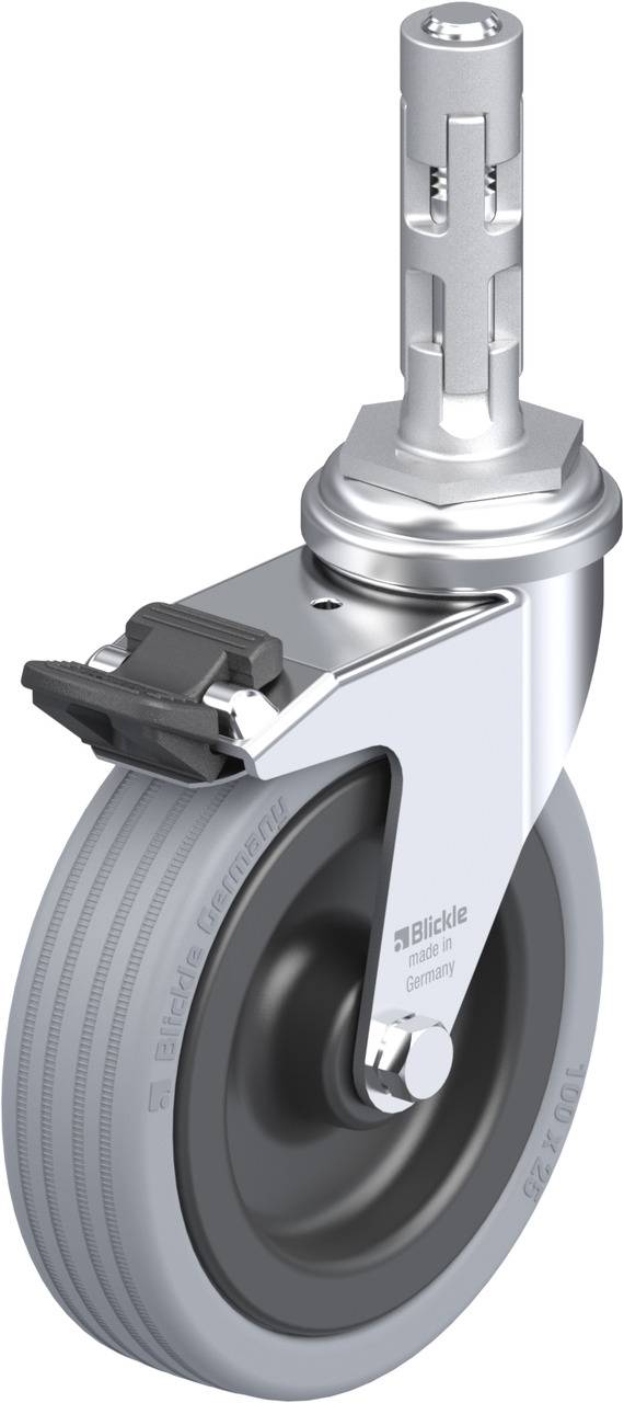 Blickle 414466 LRA-VPA 100G-FI-E01 Kółko skrętne z hamulcem Średnica koła: 100 mm Maksymalne obciążenie: 70 kg 1 szt. - obrazek 1