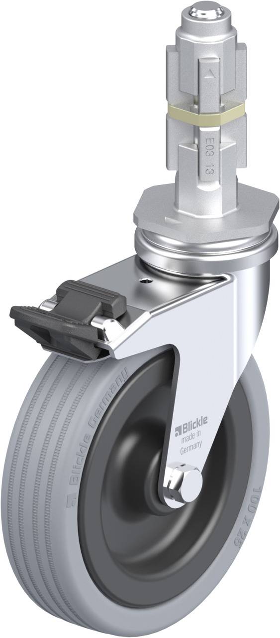 Blickle 424705 LRA-VPA 100G-FI-E03 Kółko skrętne z hamulcem Średnica koła: 100 mm Maksymalne obciążenie: 70 kg 1 szt. - obrazek 1