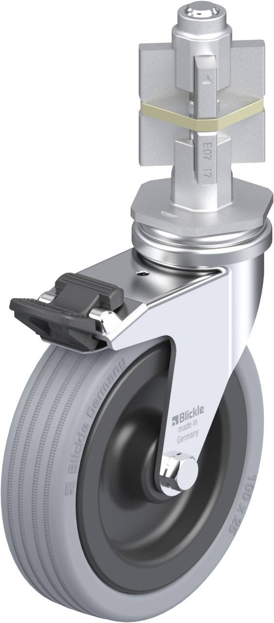 Blickle 654772 LRA-VPA 100G-FI-E07 Kółko skrętne z hamulcem Średnica koła: 100 mm Maksymalne obciążenie: 70 kg 1 szt. - obrazek 1