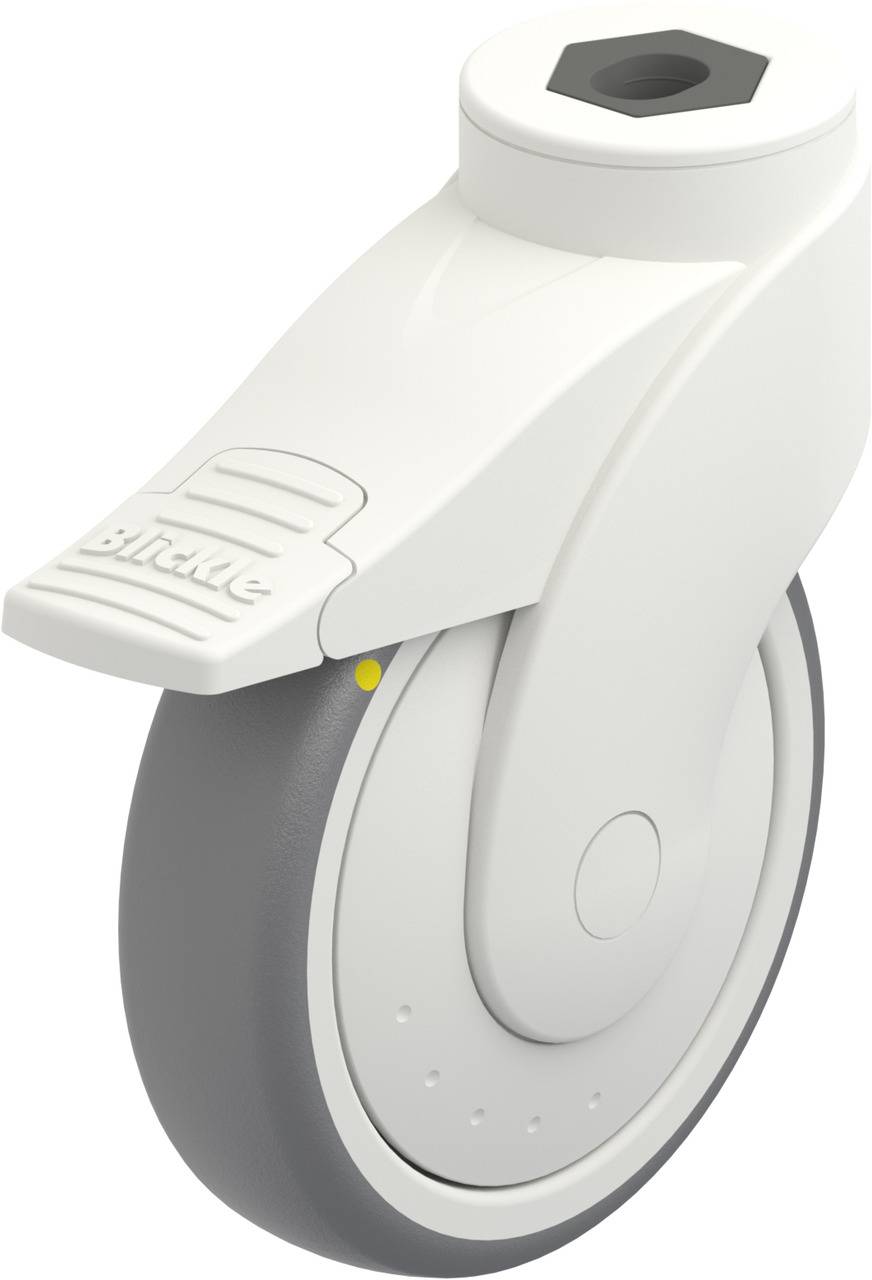Blickle 739854 LWKE-TPA 126KF-11-FI-ELS Kółko skrętne z hamulcem Średnica koła: 125 mm Maksymalne obciążenie: 80 kg 1 sz - obrazek 1