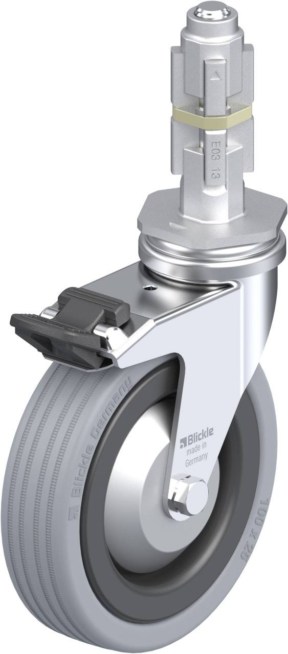 Blickle 294934 LRA-VPA 100G-FI-FA-E03 Kółko skrętne z hamulcem Średnica koła: 100 mm Maksymalne obciążenie: 70 kg 1 szt. - obrazek 1